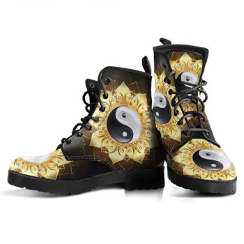 Mandala Yinyang Womens Leather Boots