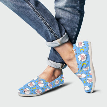 Blue Sheep Shpes | Custom Canvas Sneakers For Kids & Adults