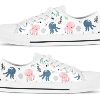 Printed Octopus Shoes | Custom Low Tops Sneakers For Kids & Adults