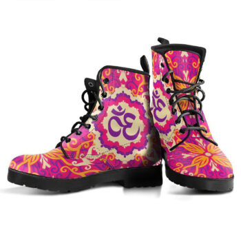 Ohm Mandala Fractal Womens Leather Boots