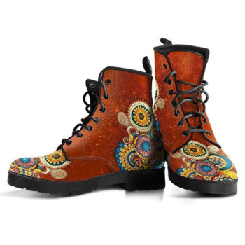 Orange Henna Handcrafted Boots