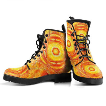 Orange Mandala Handcrafted Boots