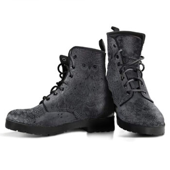 Owl Dark Gray Handcrafted Boots