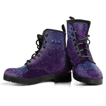 Owl Purple Handcrafted Boots