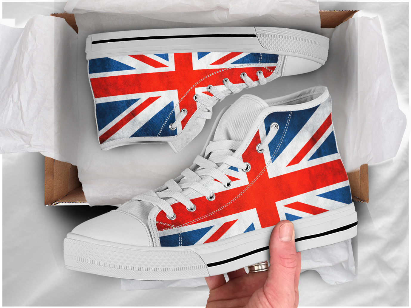 UK Flag Shoes | Custom High Top Sneakers For Kids & Adults