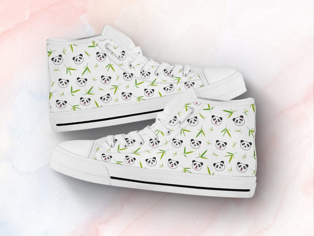 Panda Animal Print Shoes | Custom High Top Sneakers For Kids & Adults