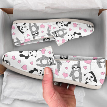 Sloth Panda Lover Shoes | Custom Canvas Sneakers For Kids & Adults
