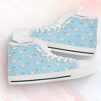 Cute Paperplane Shoes | Custom High Top Sneakers For Kids & Adults