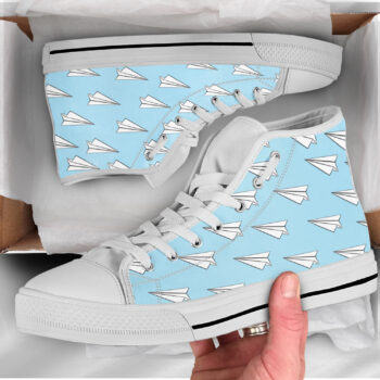 Cute Paperplane Shoes | Custom High Top Sneakers For Kids & Adults