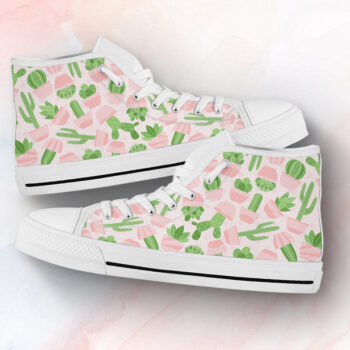 Pastel Cactus Shoes | Custom High Top Sneakers For Kids & Adults