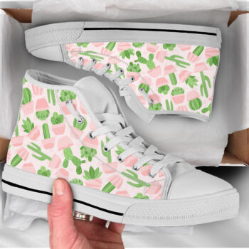 Pastel Cactus Shoes | Custom High Top Sneakers For Kids & Adults