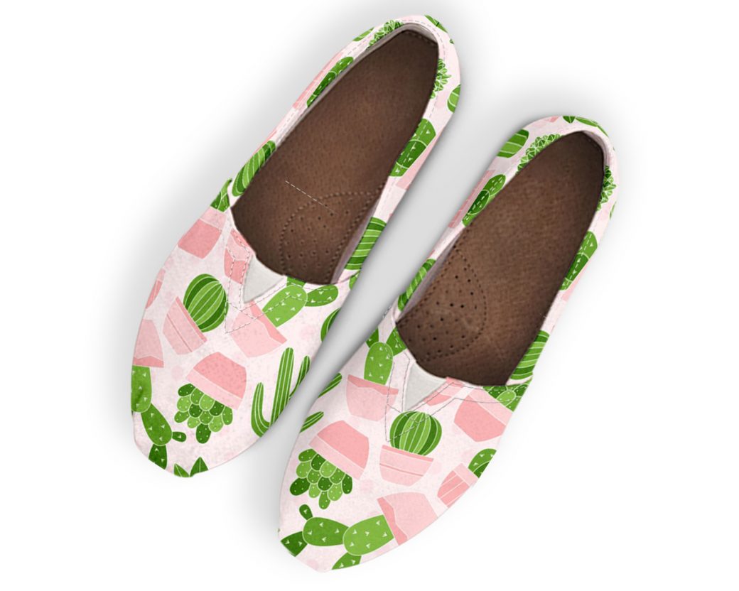 Cactus Slip-On Shoes | Custom Canvas Sneakers For Kids & Adults