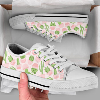 Pink Cactus Shoes | Custom Low Tops Sneakers For Kids & Adults