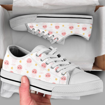 Jellyfish Print Pastel Shoes | Custom Low Tops Sneakers For Kids & Adults