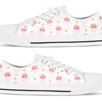 Jellyfish Print Pastel Shoes | Custom Low Tops Sneakers For Kids & Adults