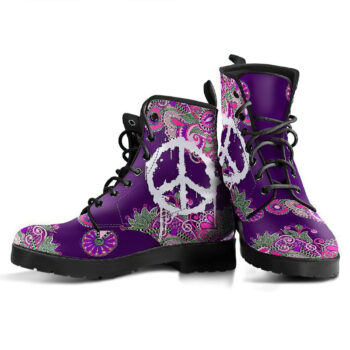 Peace Flower Handcrafted Boots V1