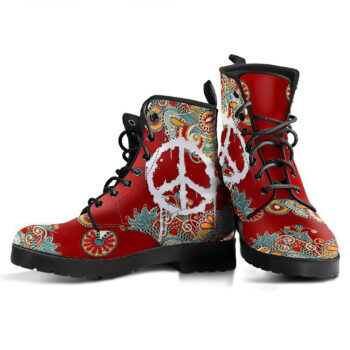 Peace Flower Handcrafted Boots V3