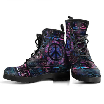 Peace Hippie Van Handcrafted Boots