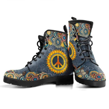 Peace Mandala Handcrafted Boots 3