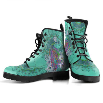 Peacock Mandala Womens Leather Boots