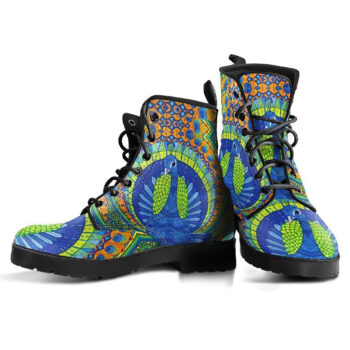Peacock Mandala Womens Leather Boots 1