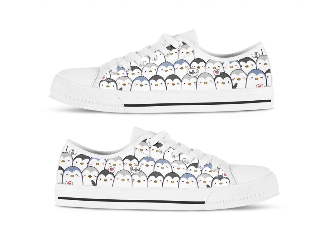 Penguin Shoes | Custom Low Tops Sneakers For Kids & Adults