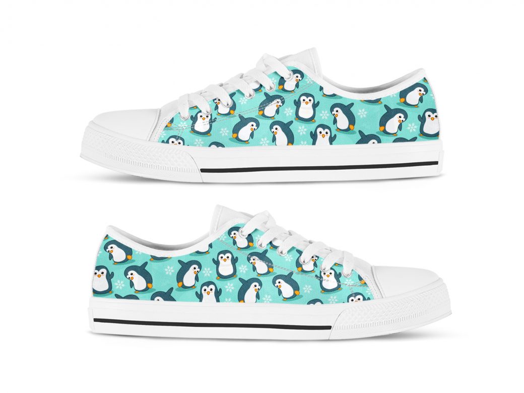 Penguin Fitness Shoes | Custom Low Tops Sneakers For Kids & Adults