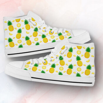 Pineapple Pattern Shoes | Custom High Top Sneakers For Kids & Adults