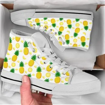 Pineapple Pattern Shoes | Custom High Top Sneakers For Kids & Adults