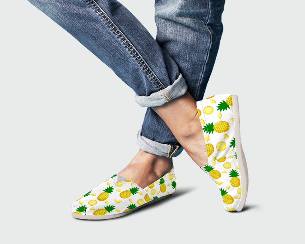 Pineapple Casual Shoes | Custom Canvas Sneakers For Kids & Adults
