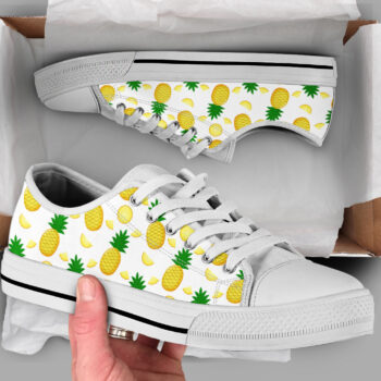 Pineapple Design Shoes | Custom Low Tops Sneakers For Kids & Adults