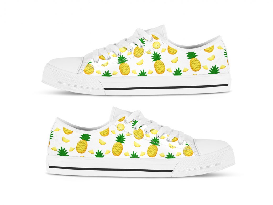 Pineapple Design Shoes | Custom Low Tops Sneakers For Kids & Adults
