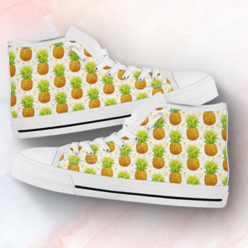 Pineapple Printed Shoes | Custom High Top Sneakers For Kids & Adults