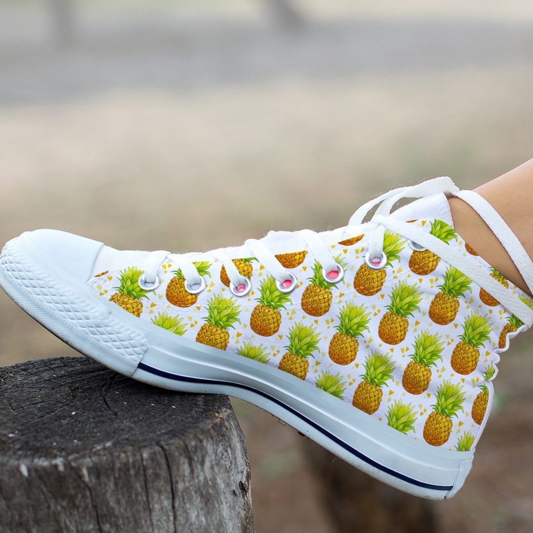 Pineapple Printed Shoes | Custom High Top Sneakers For Kids & Adults