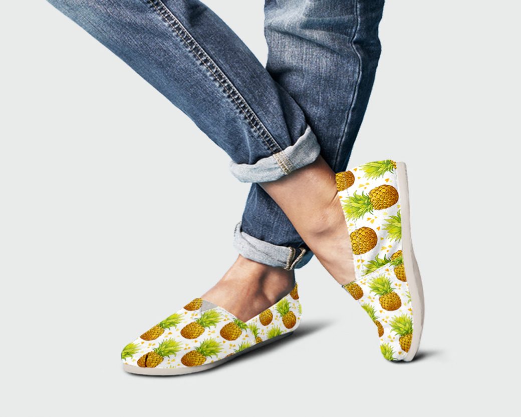 Pineapple Womens Shoes | Custom Canvas Sneakers For Kids & Adults