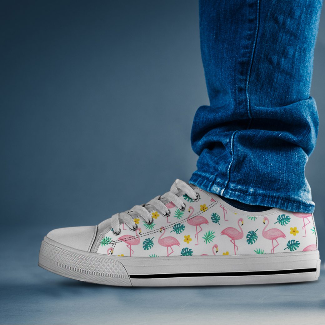 Pink Flamingo Shoes | Custom Low Tops Sneakers For Kids & Adults