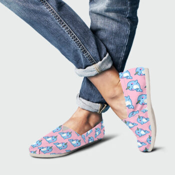 Pink Narwhal Shoes | Custom Canvas Sneakers For Kids & Adults