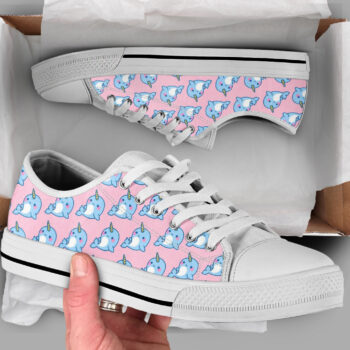 Pink Narwhal Shoes | Custom Low Tops Sneakers For Kids & Adults
