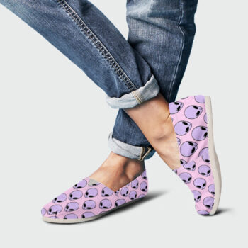 Pink Alien Shoes | Custom Canvas Sneakers For Kids & Adults
