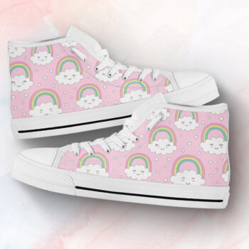 Pink Rainbow Shoes | Custom High Top Sneakers For Kids & Adults