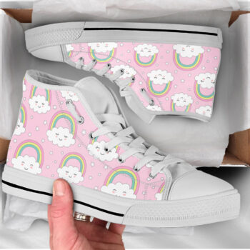 Pink Rainbow Shoes | Custom High Top Sneakers For Kids & Adults