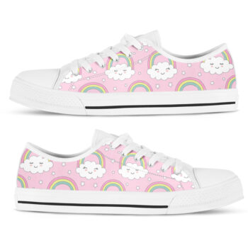 Pink Rainbow Shoes | Custom Low Tops Sneakers For Kids & Adults