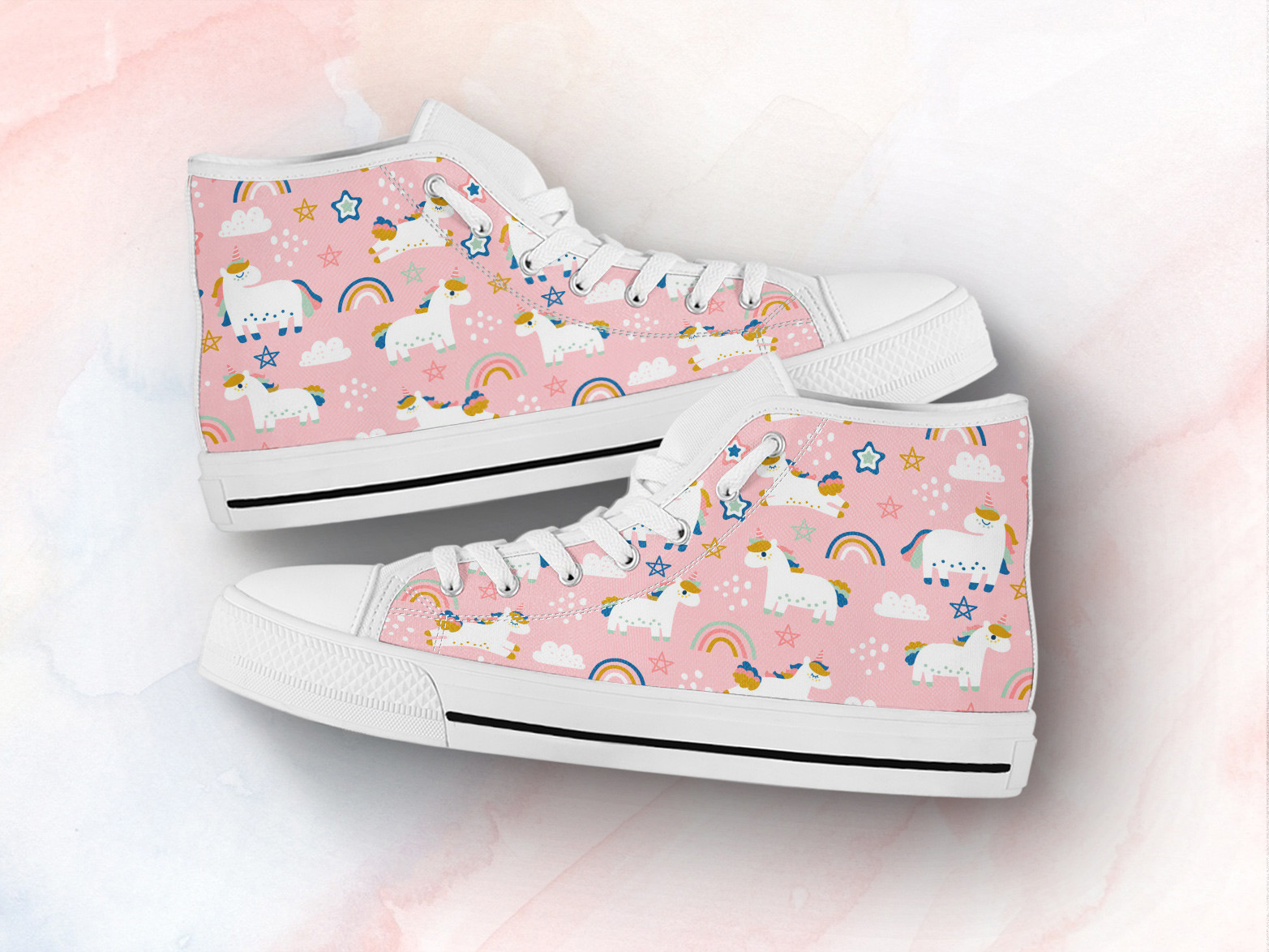 Pink Unicorn Shoes Custom Canvas Sneakers For Kids & Adults