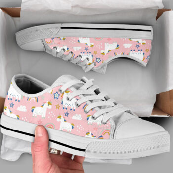 Pink Unicorn Shoes | Custom Low Tops Sneakers For Kids & Adults