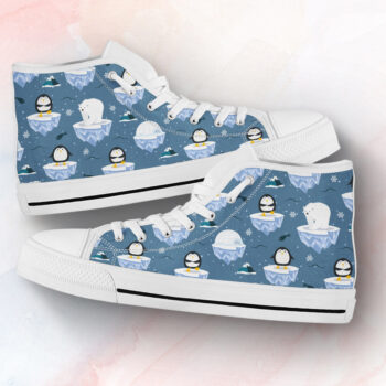 Pole Bear & Penguin Shoes | Custom High Top Sneakers For Kids & Adults