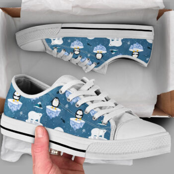 Penguin Winter Shoes | Custom Low Tops Sneakers For Kids & Adults