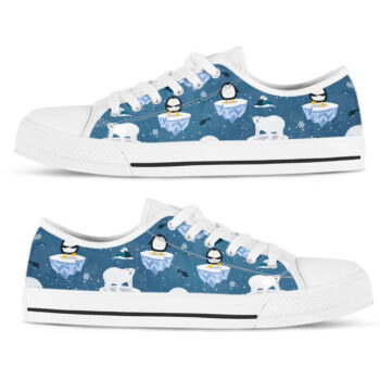 Penguin Winter Shoes | Custom Low Tops Sneakers For Kids & Adults