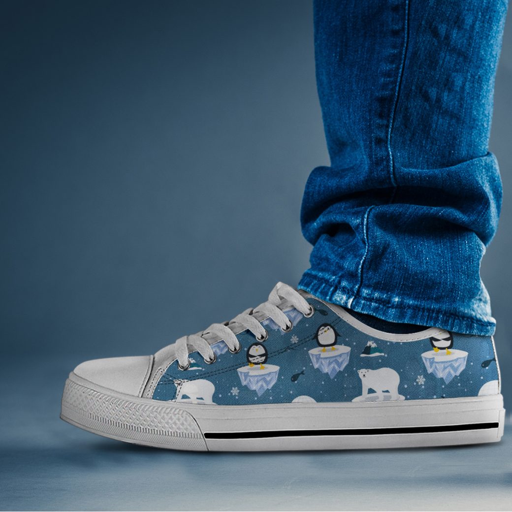 Penguin Winter Shoes | Custom Low Tops Sneakers For Kids & Adults