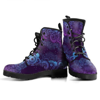 Purple Paisley Mandala Handcrafted Boots