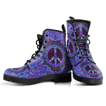 Purple Peace Mandala Handcrafted Boots